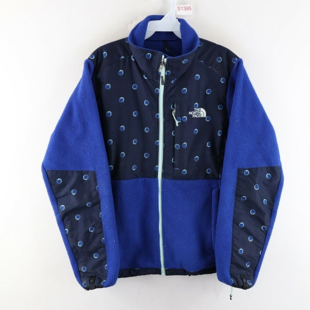 Vintage The North Face Women's Spell Out Polka Dot Denali Fleece Jacket,…